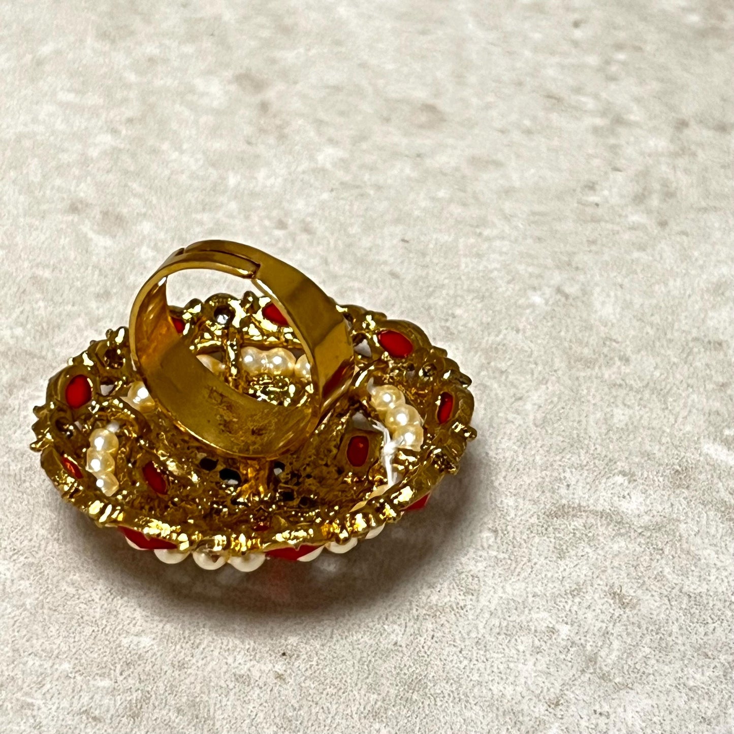 Medium Ring - White/ Fashion Jewellery/ Gift for Women/Indian/Pakistani style/ Slightly Imperfect/ Clearance