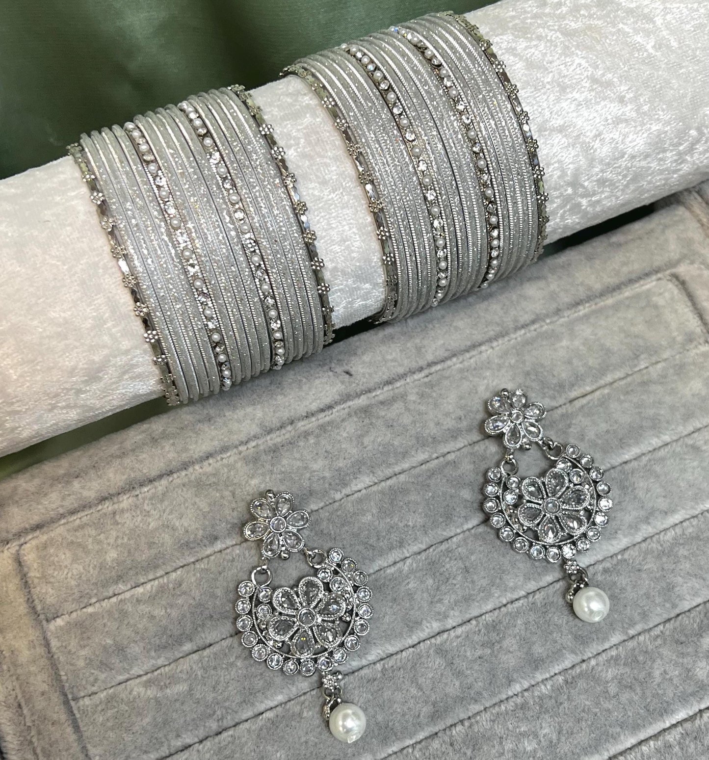 Silver Necklace & Mini Silver Bangle Gift Set Both Arms/Silver Necklace Set/Silver Bangle Set/ Fashion Jewellery/Valentines gifts