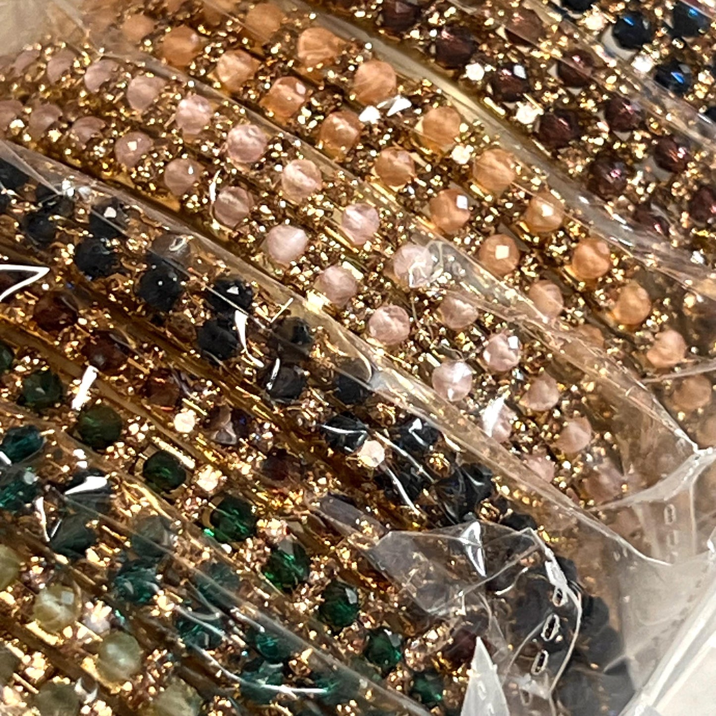 Assortment of Colour Bangle Set - Antique Gold Base with Rhinestones/ Indian/ Pakistani/Jewelley/ Fashion Bracelet/2.6 only/ 24 Bangles
