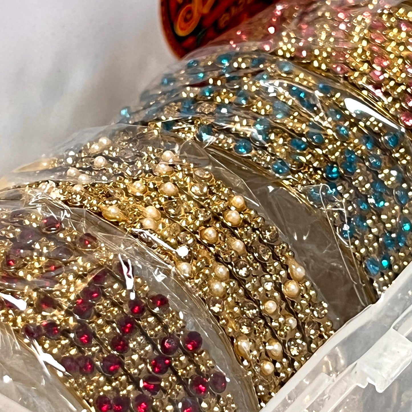 Set of 8 Rhinestone Bangles - Antique Gold Base/ Golden Stones Indian/ Pakistani/Jewelley/ Fashion Bracelet/2.6 only / Choose Colour