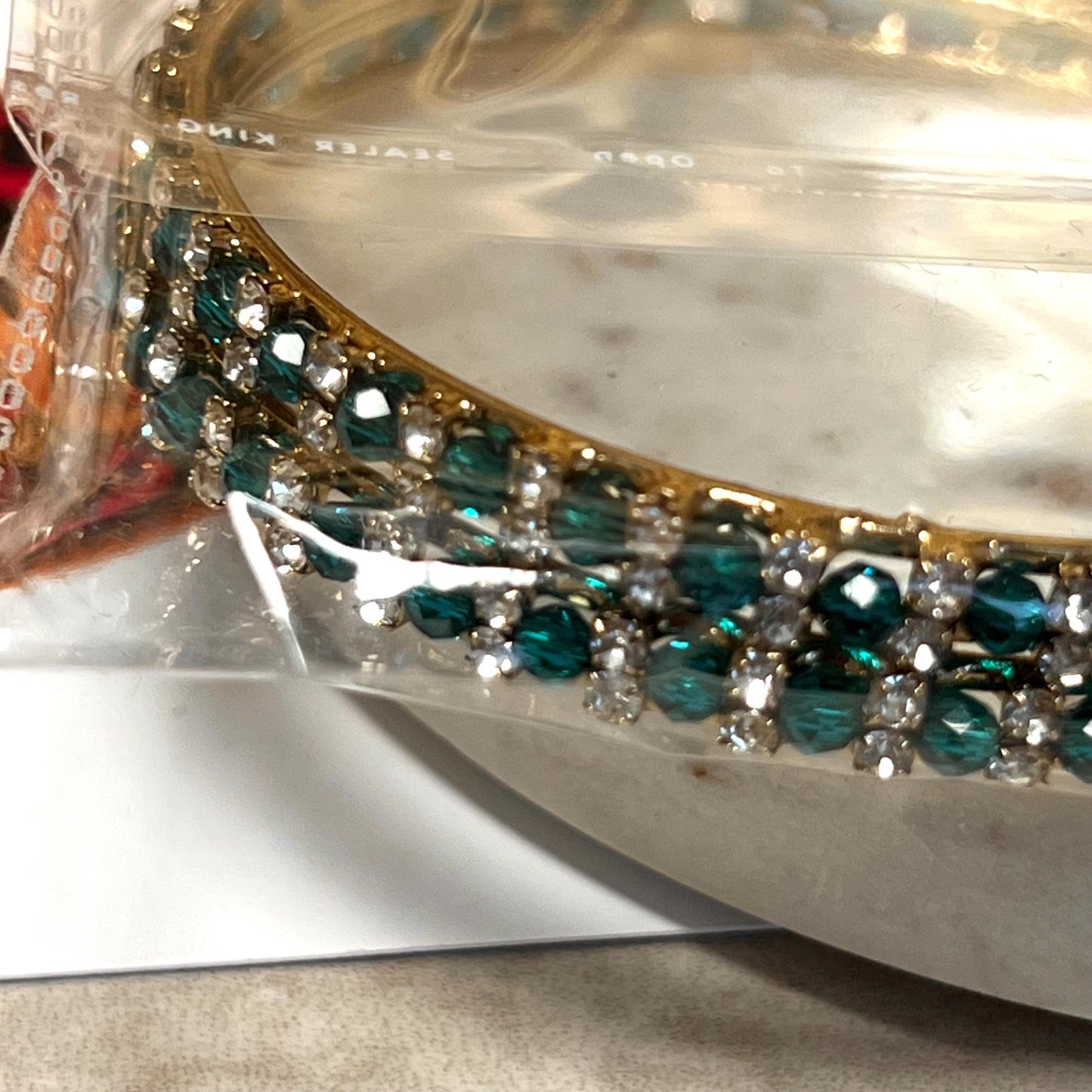 Set of 2 Rhinestone Bangles - Antique Gold Base/ Golden Stones Indian/ Pakistani/Jewelley/ Fashion Bracelet/2.6 only / Choose Colour