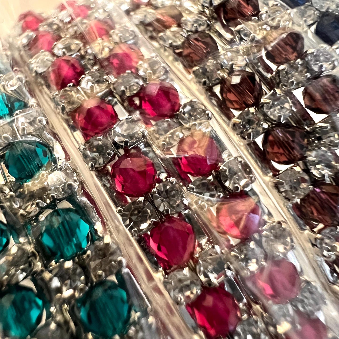 Set of 2 Rhinestone Bangles - Silver Base and Rhinestone ones Indian/ Pakistani/Jewelley/ Fashion Bracelet/2.6 only / Choose Colour