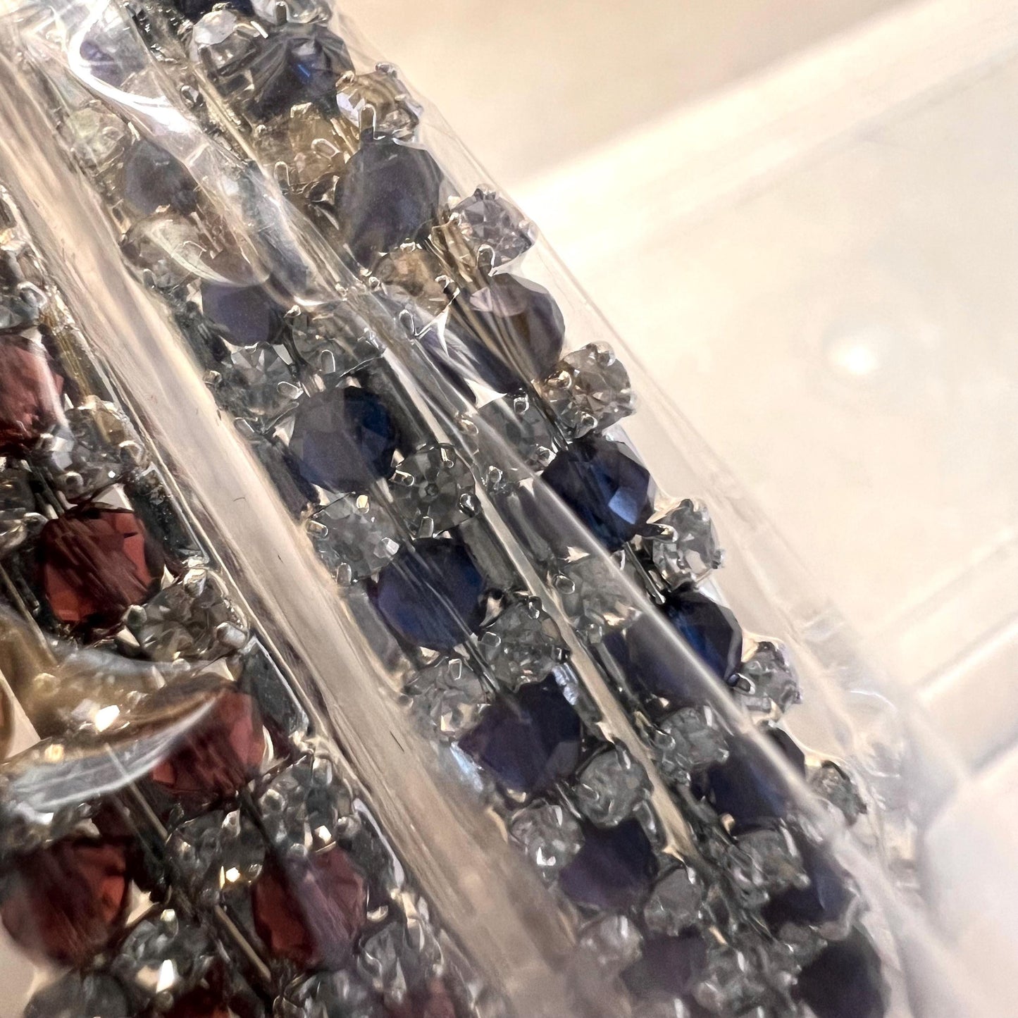 Set of 2 Rhinestone Bangles - Silver Base and Rhinestone ones Indian/ Pakistani/Jewelley/ Fashion Bracelet/2.6 only / Choose Colour