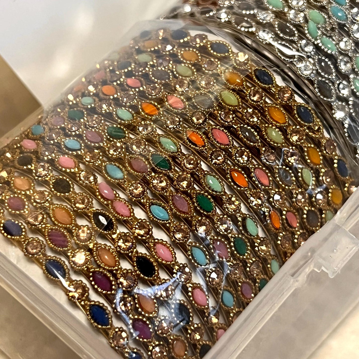 Assortment of Colour Bangle Set - Antique Gold/ Silver with Rhinestones/ Indian/ Pakistani/Jewelley/ Fashion Bracelet/2.6 only/Pick Colour