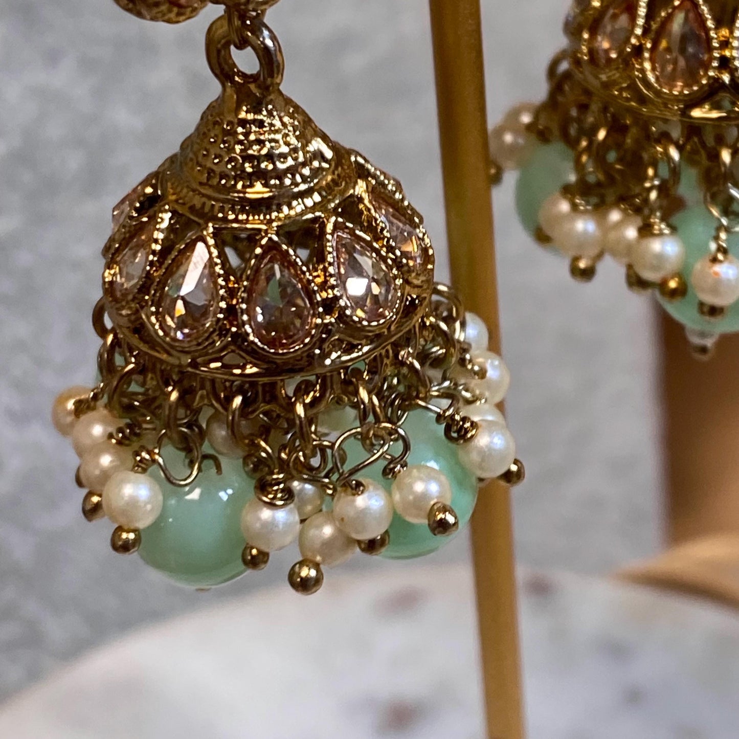 Crystal Choker Set - Mint Earring/ Tikka/ Tikli/ Indian/ Pakistani/Fashion Jewellery/ Gift for Women