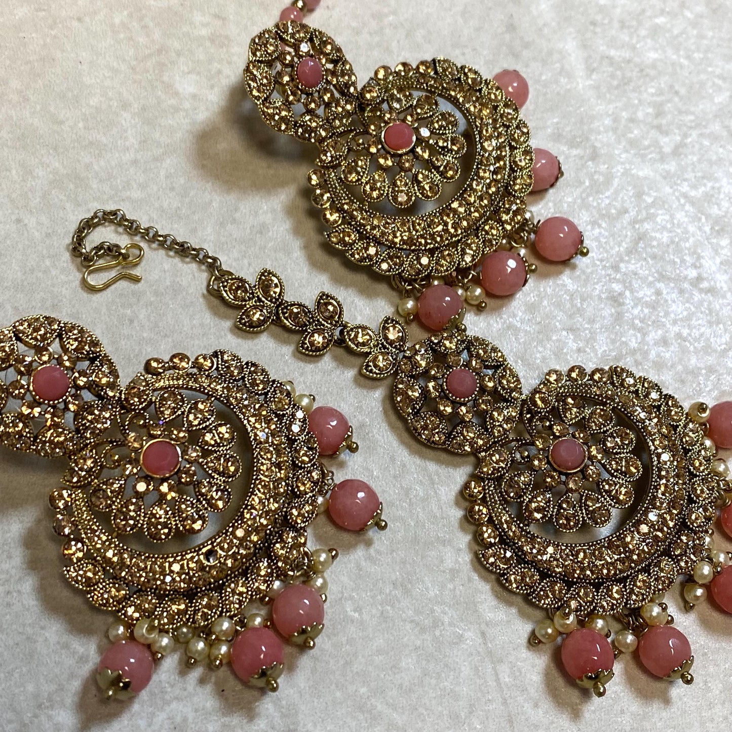 Pink Choker set Earring/ Tikka/ Tikli/ Indian/ Pakistani/Fashion Jewellery/ Gift for Women