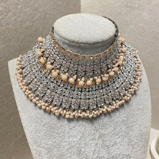 Peach Silver Choker Necklace only / Indian/ Pakistani/Fashion Jewellery/ Gift for Women/ Jewellery