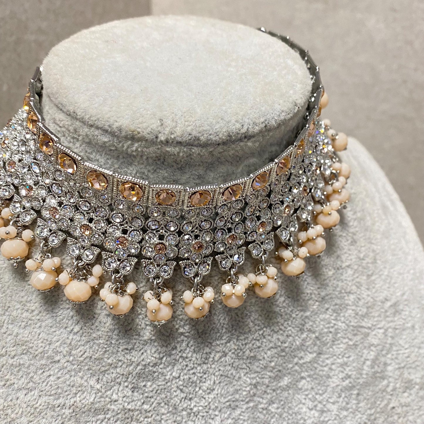 Peach Silver Choker Necklace only / Indian/ Pakistani/Fashion Jewellery/ Gift for Women/ Jewellery