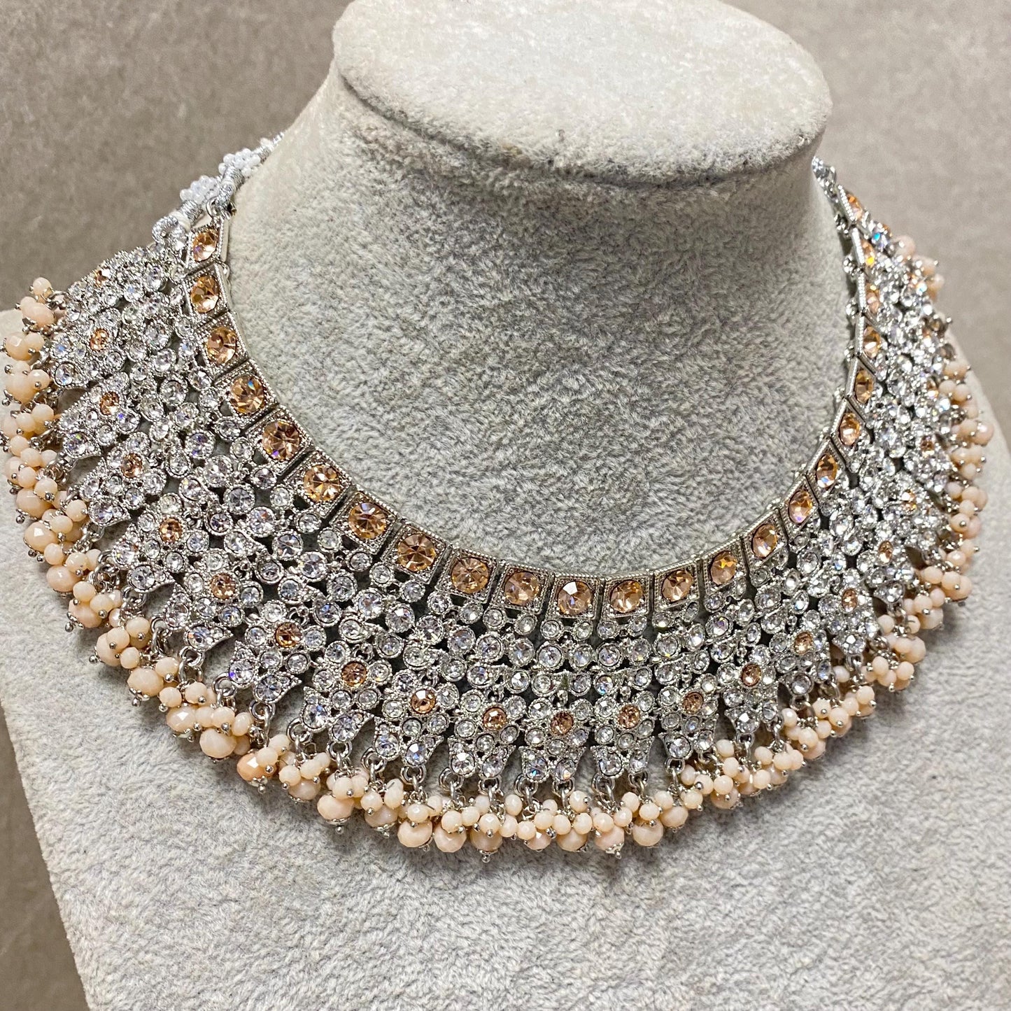 Peach Silver Choker Necklace only / Indian/ Pakistani/Fashion Jewellery/ Gift for Women/ Jewellery