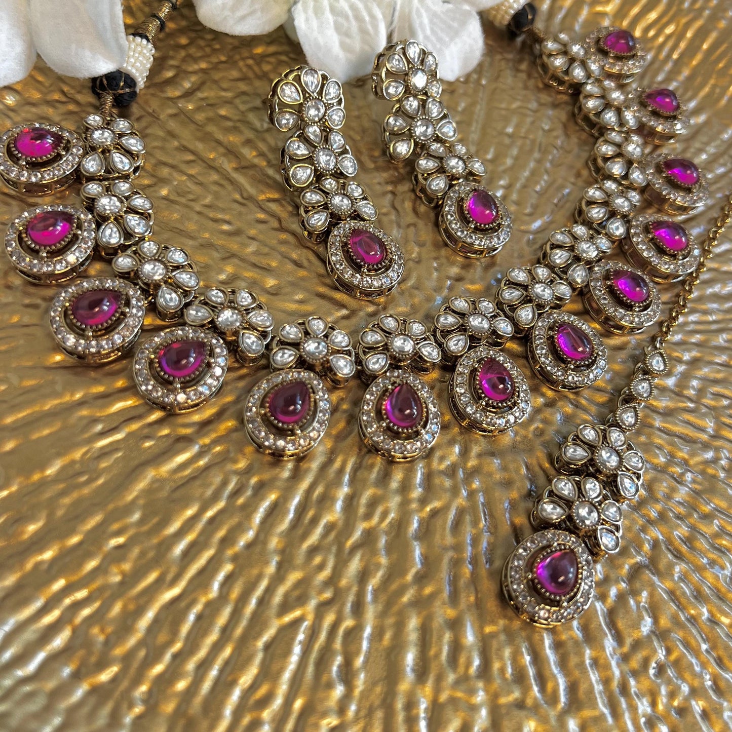 Purple Faux Kundan Choker Set/ Purple Indian Jewellery Set/Unique Style/Indian/ Pakistani/Fashion Jewellery/ Gift for Women