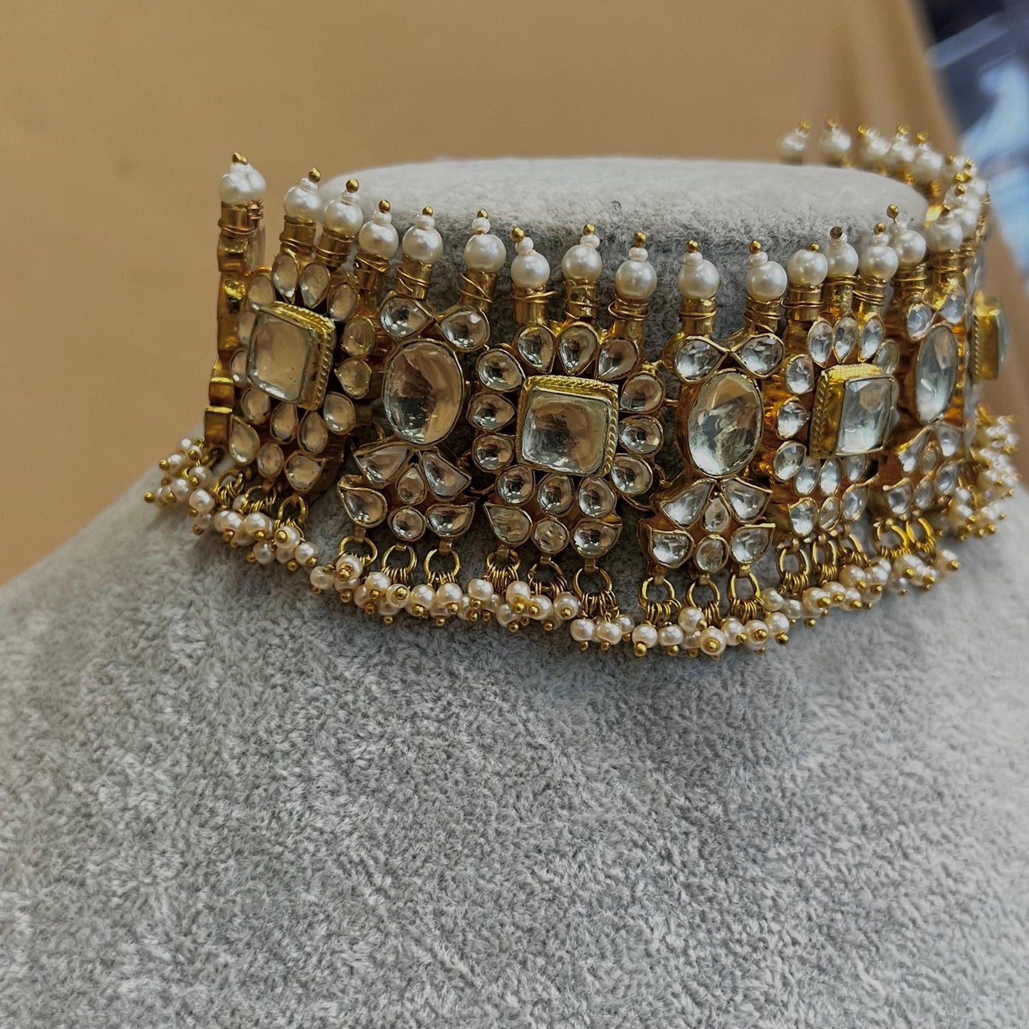 Faux Kundan Choker - Pearl/ Unique Style/ Indian/ Pakistani/Fashion Jewellery/ Gift for Women