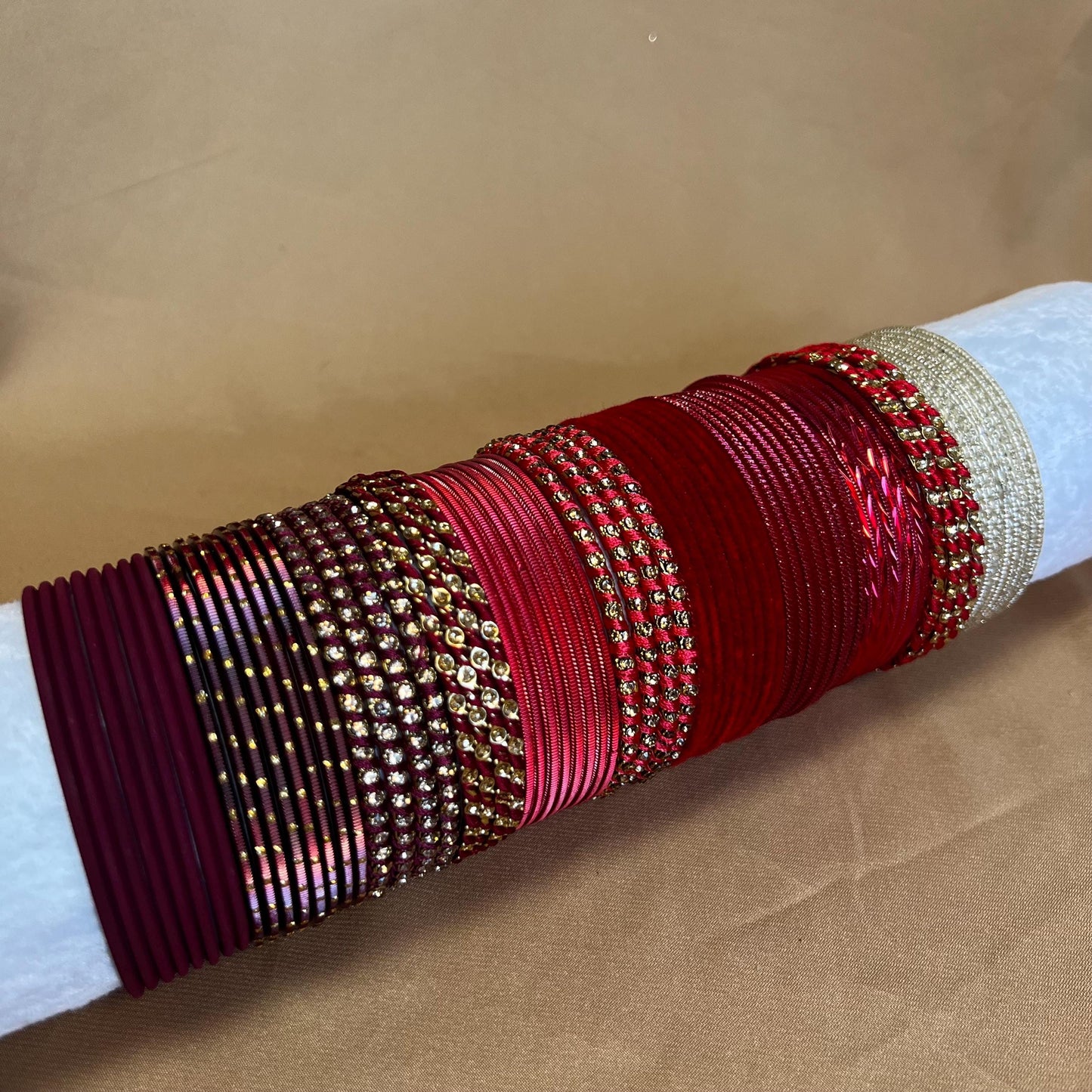 Bangle Roll Build Your Bangle Set - Cherry Dream Collection/Red/Indian/ Pakistani/Jewelley/ Fashion Bracelet/Block of Bangles/Gift for women