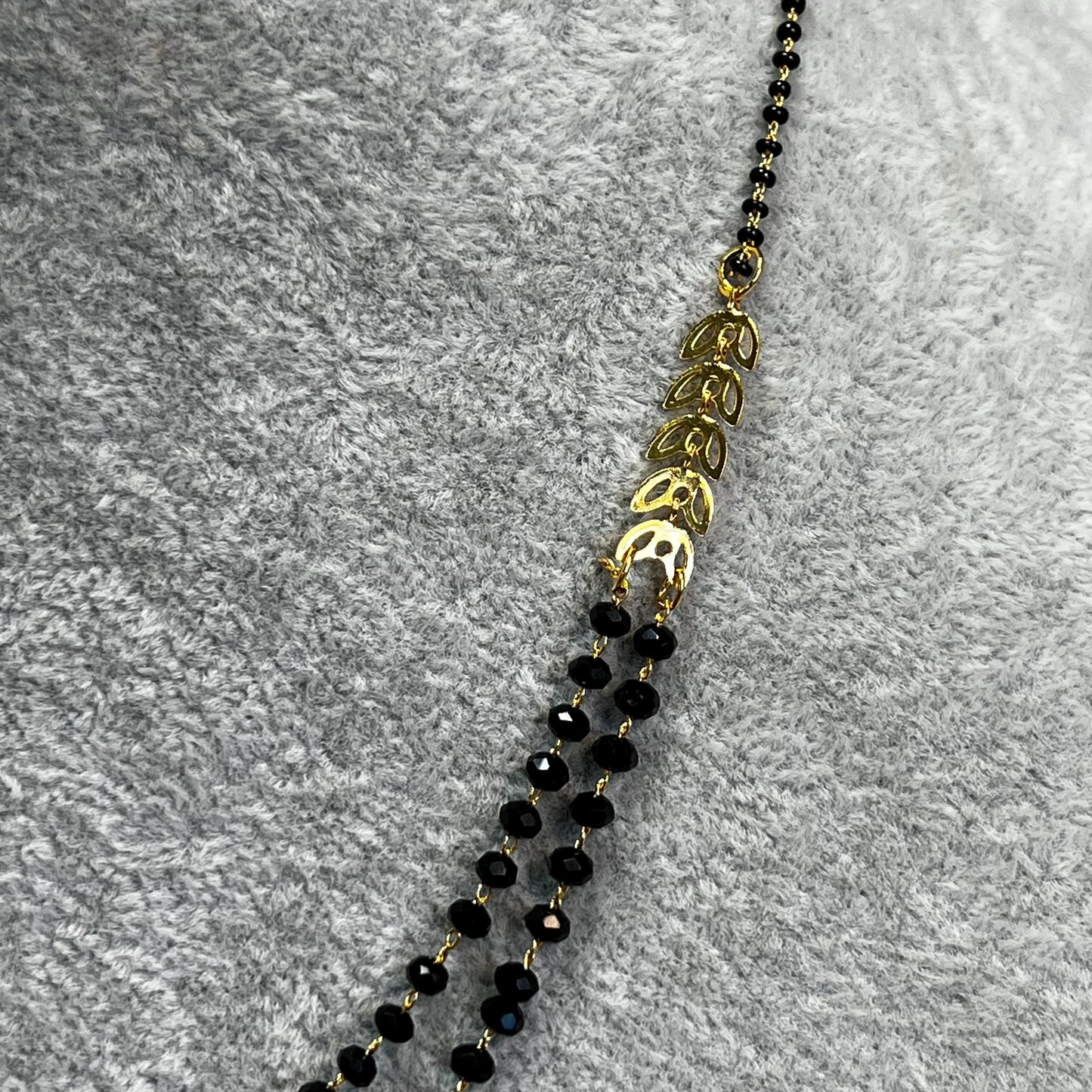 Black and Gold/Mangal Sutra Style/Thin Long Necklace Chain/ Mala/ Unique Style/ Indian/ Ethnic Wear/Fashion Jewellery/ Gift for Women