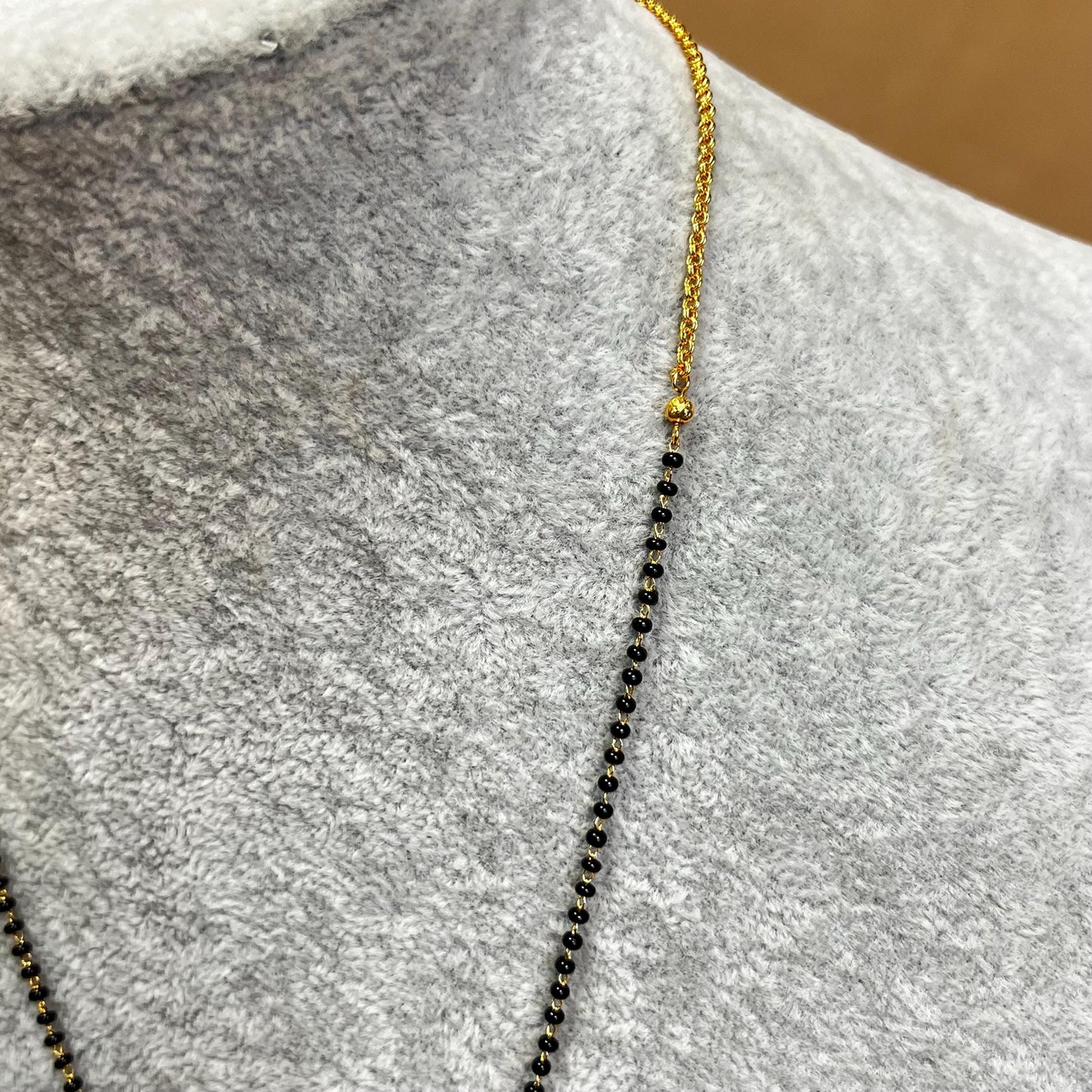 Black and Gold/Mangal Sutra Style/Thin Long Necklace Chain/ Mala/ Unique Style/ Indian/ Ethnic Wear/Fashion Jewellery/ Gift for Women