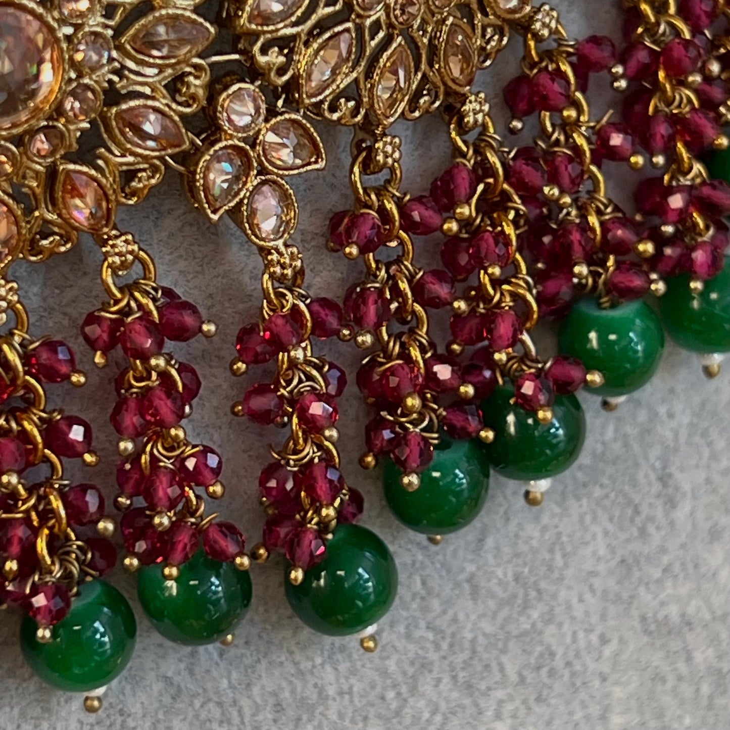 Green Bridal Necklace set Indian/ Pakistani Style/ Wedding/ Fashion Jewellery/ Necklace set