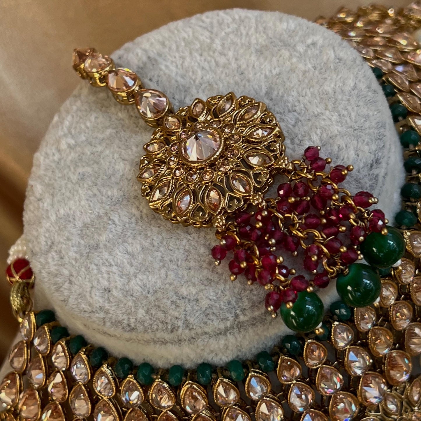 Green Bridal Necklace set Indian/ Pakistani Style/ Wedding/ Fashion Jewellery/ Necklace set