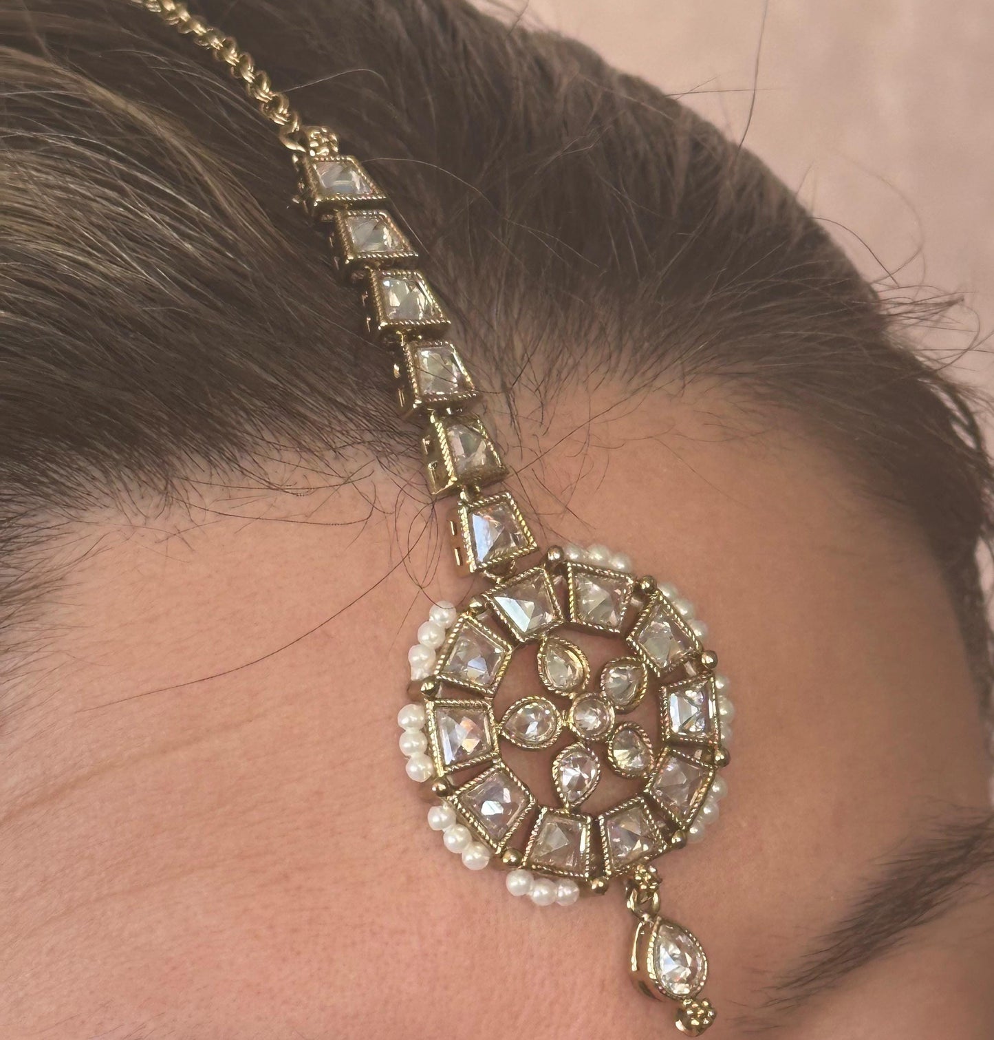 Clear/Pearl Choker/ Unique Style/ Indian/ Pakistani/Fashion Jewellery/ Gift for Women