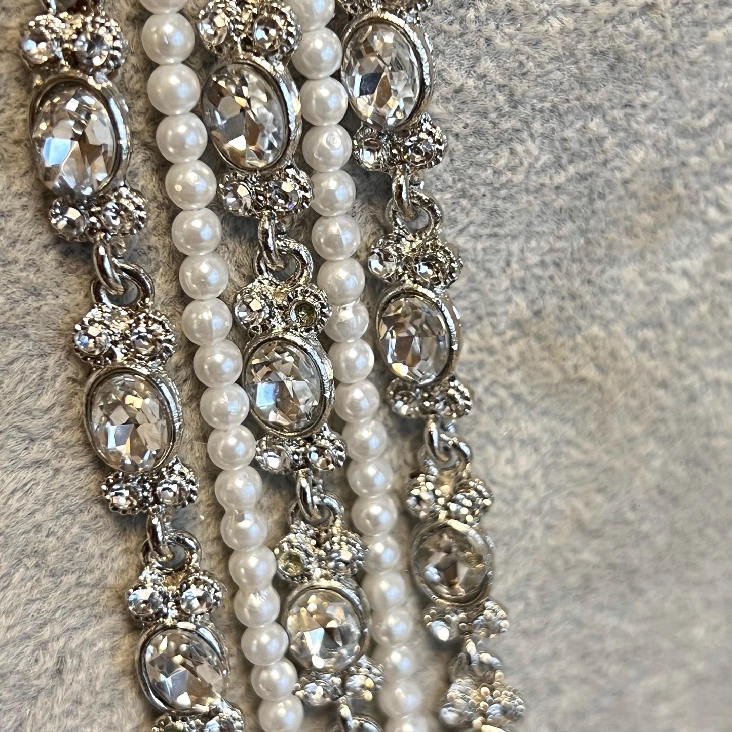 CLEARANCE IMPERFECT Silver Antique gold Blue Maroon Rhinestone Long Mala Haar Long Necklace Style Bollywood Indian Pakistani Fashion Jewels