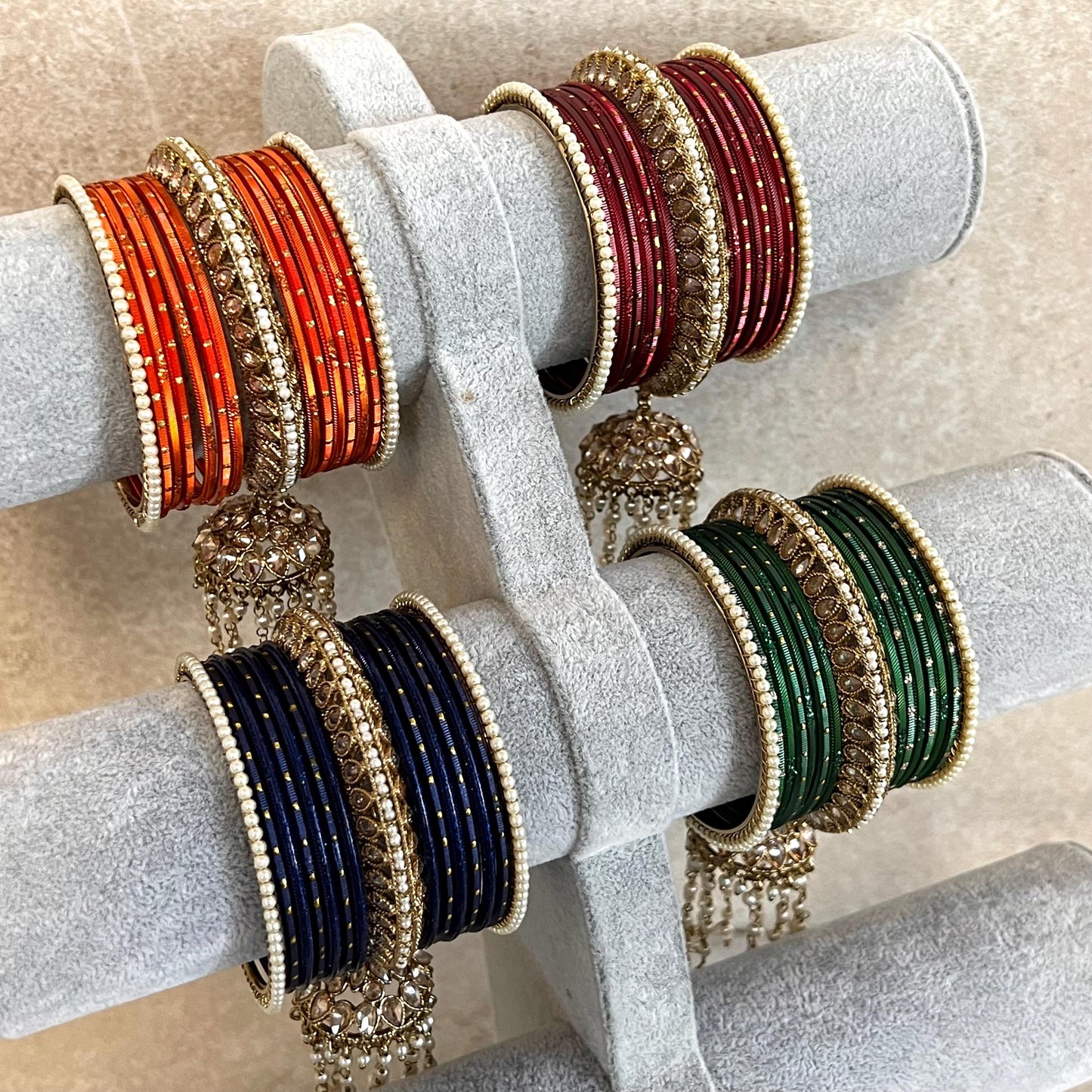 SALE 2.8 only Custom Jhumka Antique Gold Bangle One Arm/ Customise Colour /Indian/ Pakistani/Jewelley/ Fashion/ Wedding/ Small Bangle Set