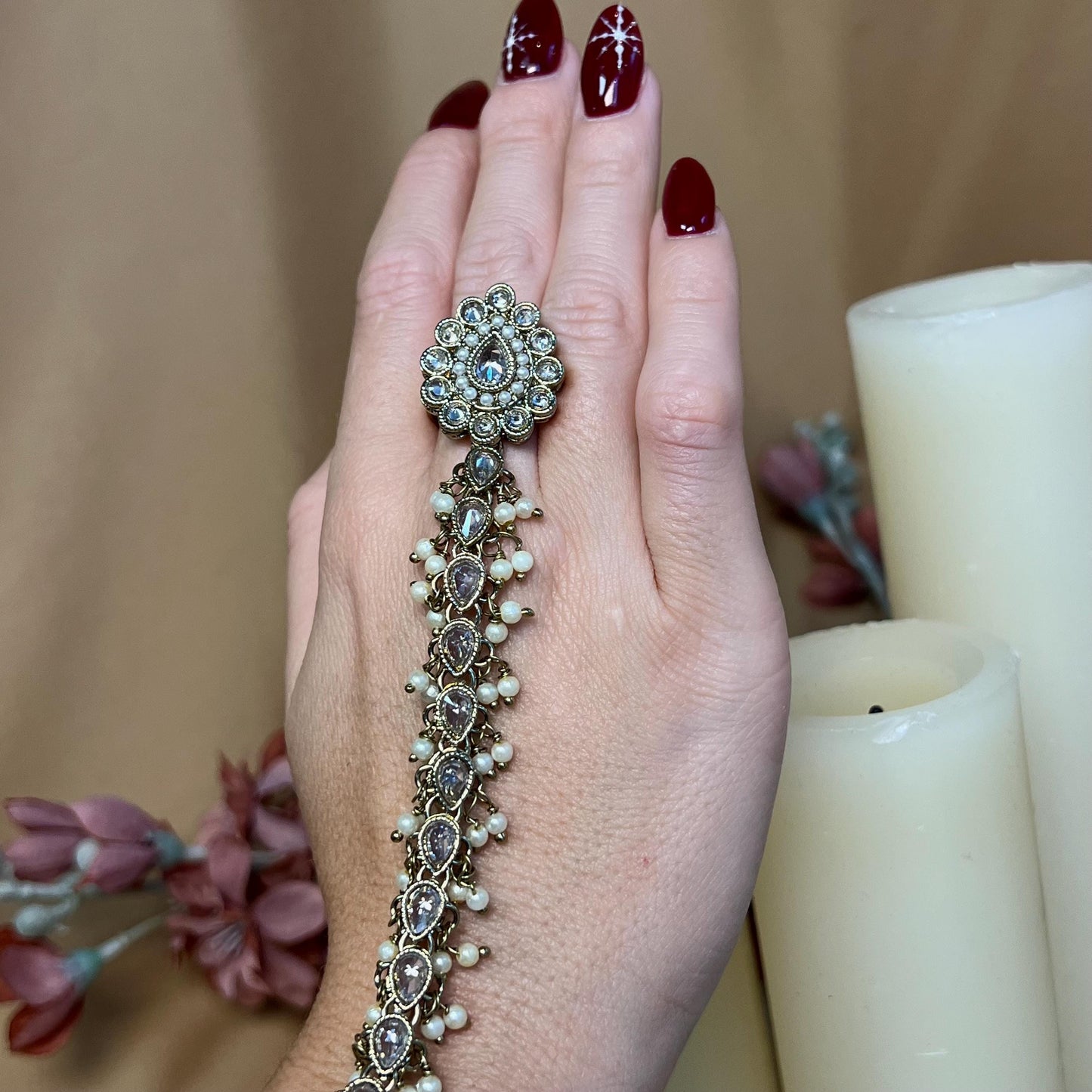 Clear Hand Harness/Clear Hathpool/ Fashion Jewellery/ Gift for Women/Indian/Pakistani style /Haathphool/Hand Accessory