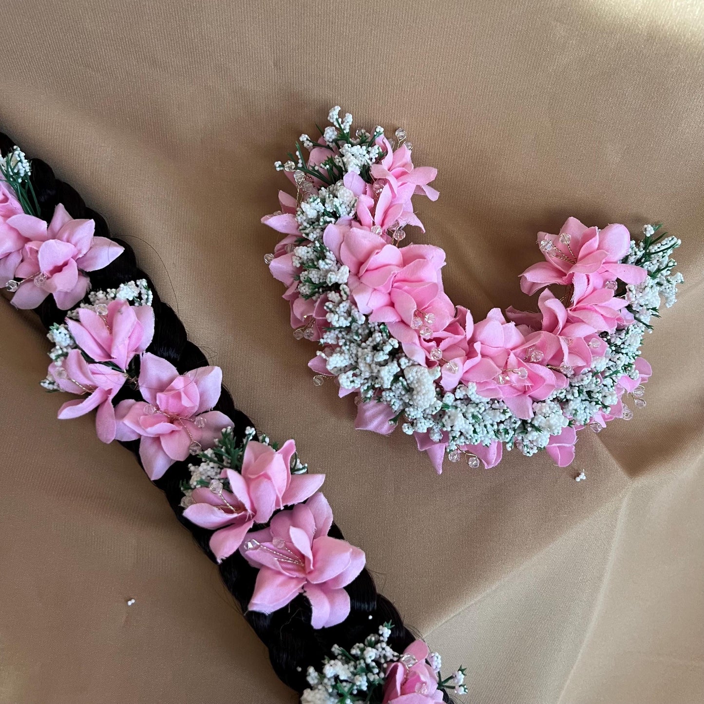 Indian Pink Hair Flower Hair Accessory - Pack of 4/ Unique Style/ Indian/ Pakistani/Fashion Jewellery/ Gift for Women