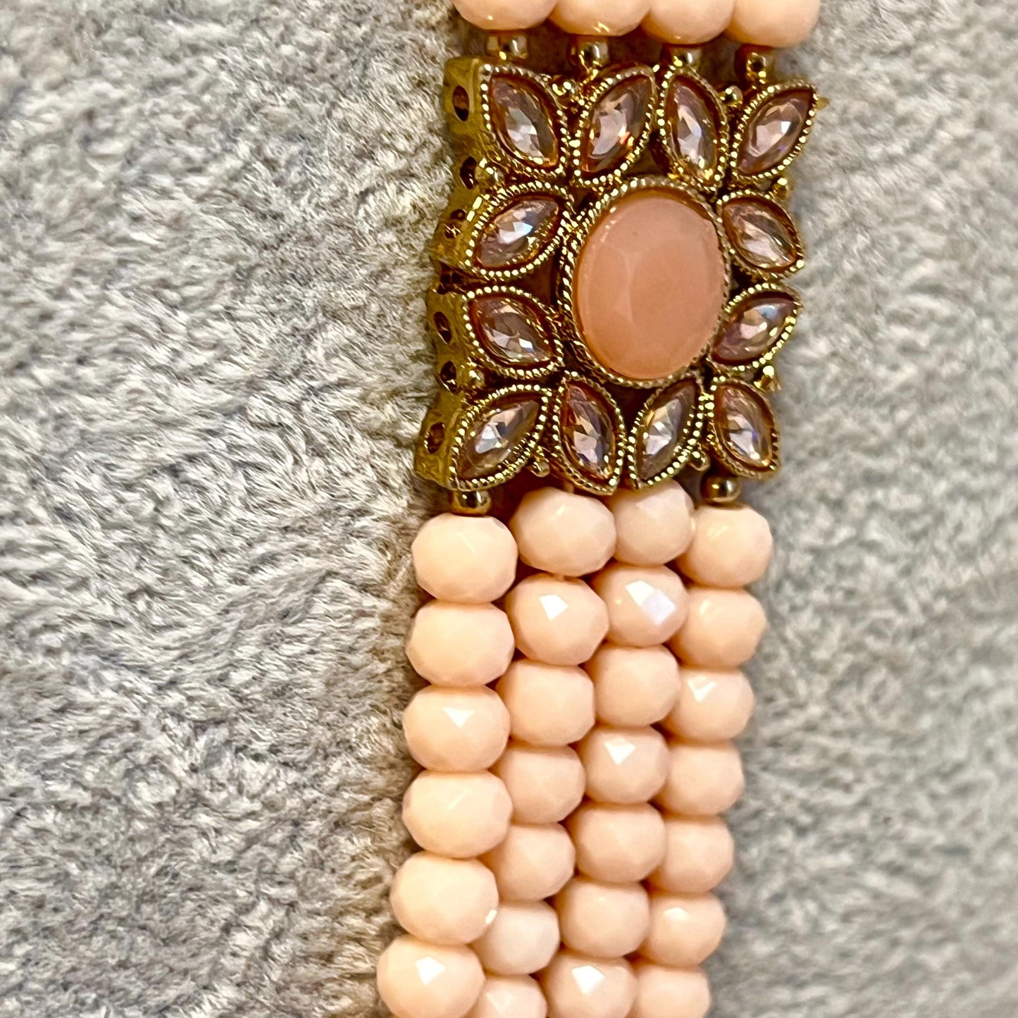 CLEARANCE Peach/Champagne Long Mala/ Haar/ Long Necklace/ Unique Style/ Indian/ Pakistani/Fashion Jewellery/ Gift for Women