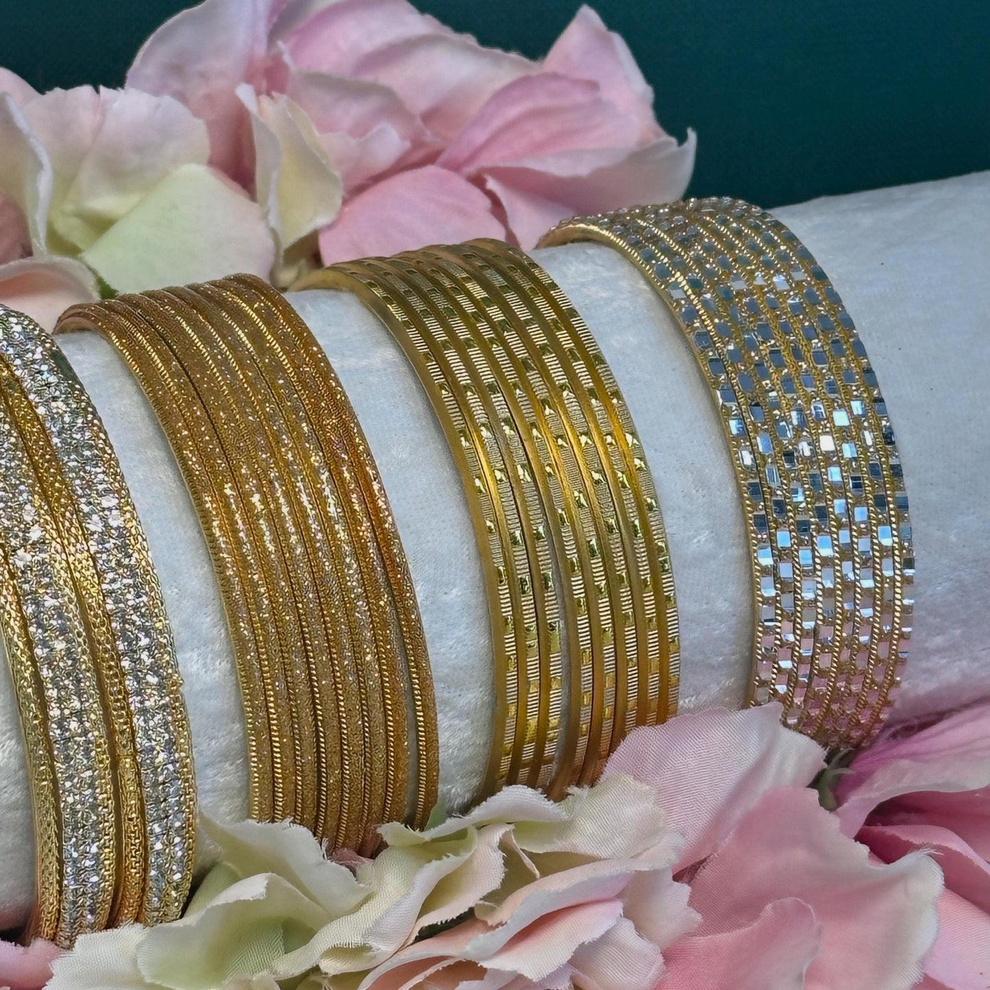 CLEARANCE Bangle Roll Build Your Bangle Set - Golden Collection Set/Golden Bindi Pack Included/Golden Jewellery/Pakistani Jewelley
