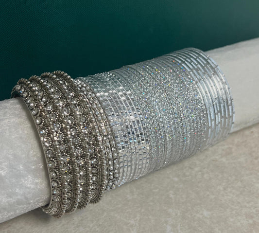 Bangle Roll Build Your Bangle Set - Silver Bangle Collection/Indian/ Pakistani/Jewellery/ Fashion Bracelet/Gift for women/ Bangle Roll