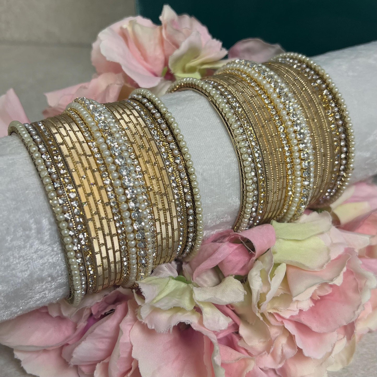 Small Clear Bangle Set Both Arms - 2.8 /Indian/ Pakistani/Jewelley/ Fashion Bracelet