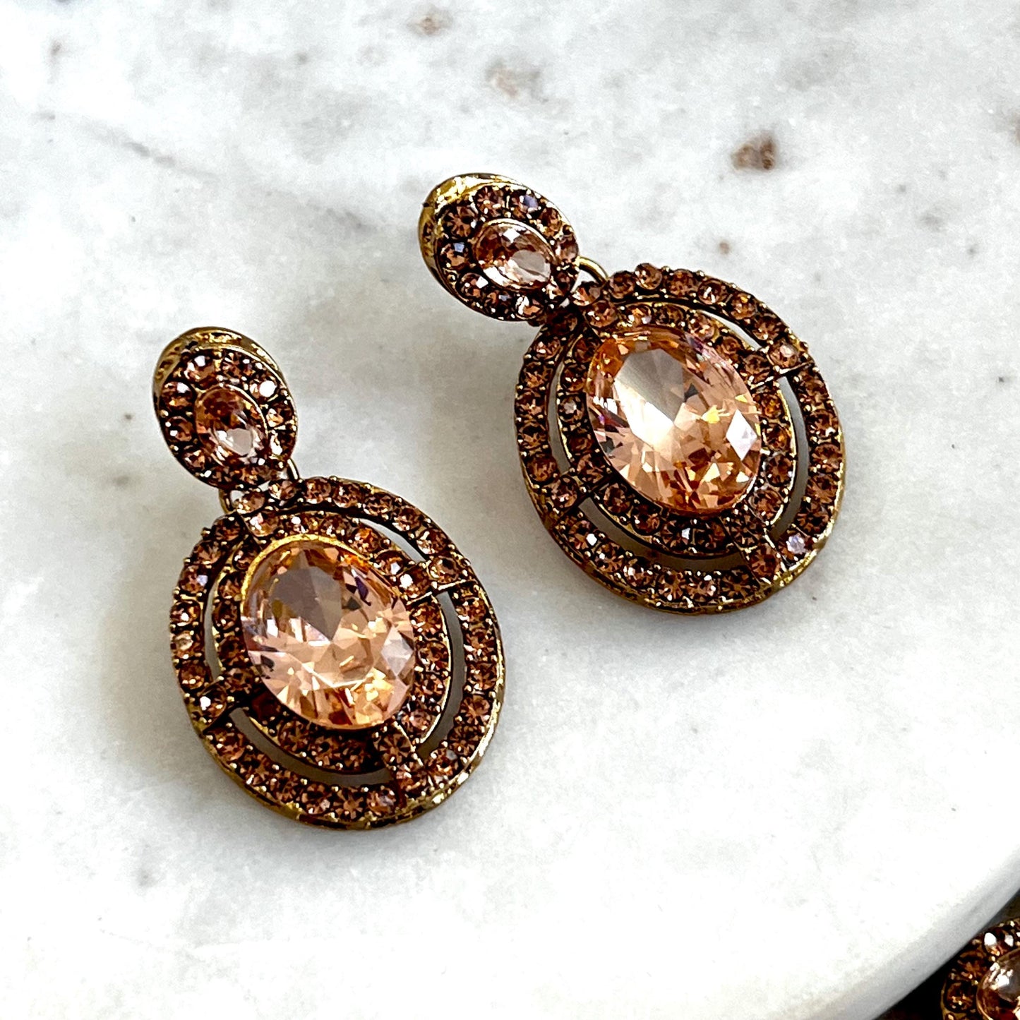 Champagne Antique Gold Small Simple Necklace Earring Set High Quality Indian Pakistani Bollywood Fashion Jewellery Lightweight Sale