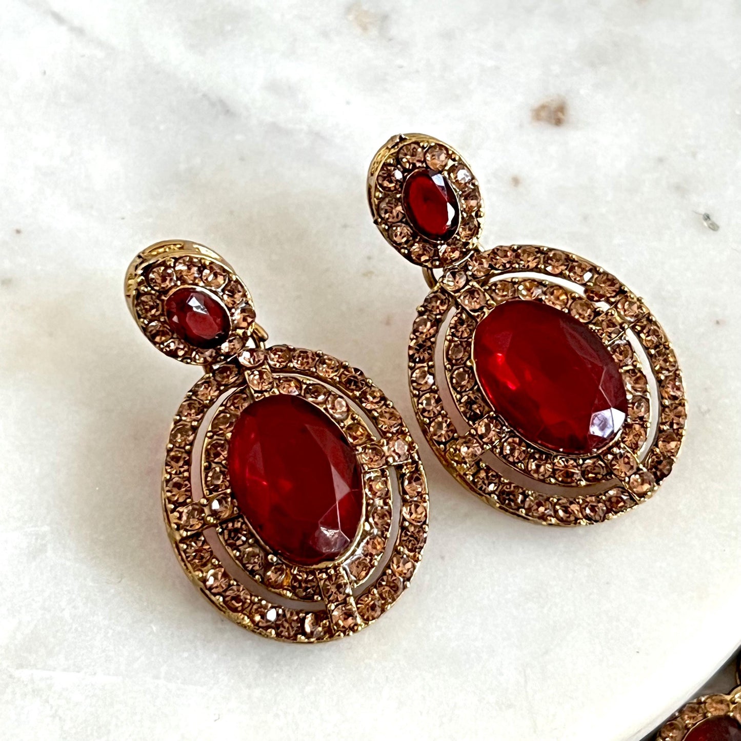 Red Maroon Antique Gold Small Simple Necklace Earring Set High Quality Indian Pakistani Bollywood Fashion Jewellery Lightweight Sale