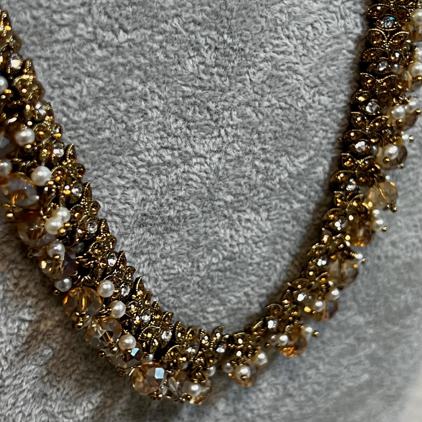 CLEARANCE Champagne/Golden Long Mala/ Haar/ Long Necklace/ Unique Style/ Indian/ Pakistani/Fashion Jewellery/ Gift for Women