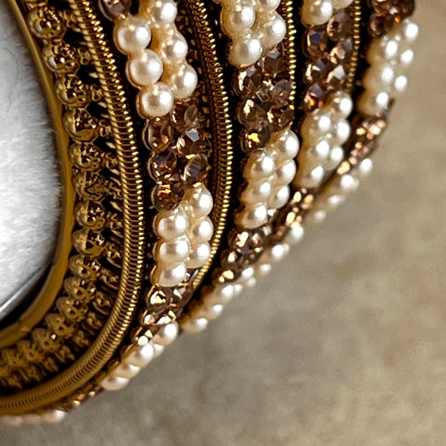 Pearl Chunky Antique Gold Rhinestone Set Of 4 Bangles High Quality Indian Pakistani Bollywood Fashion Jewellery Churi Bracelet All Sizes