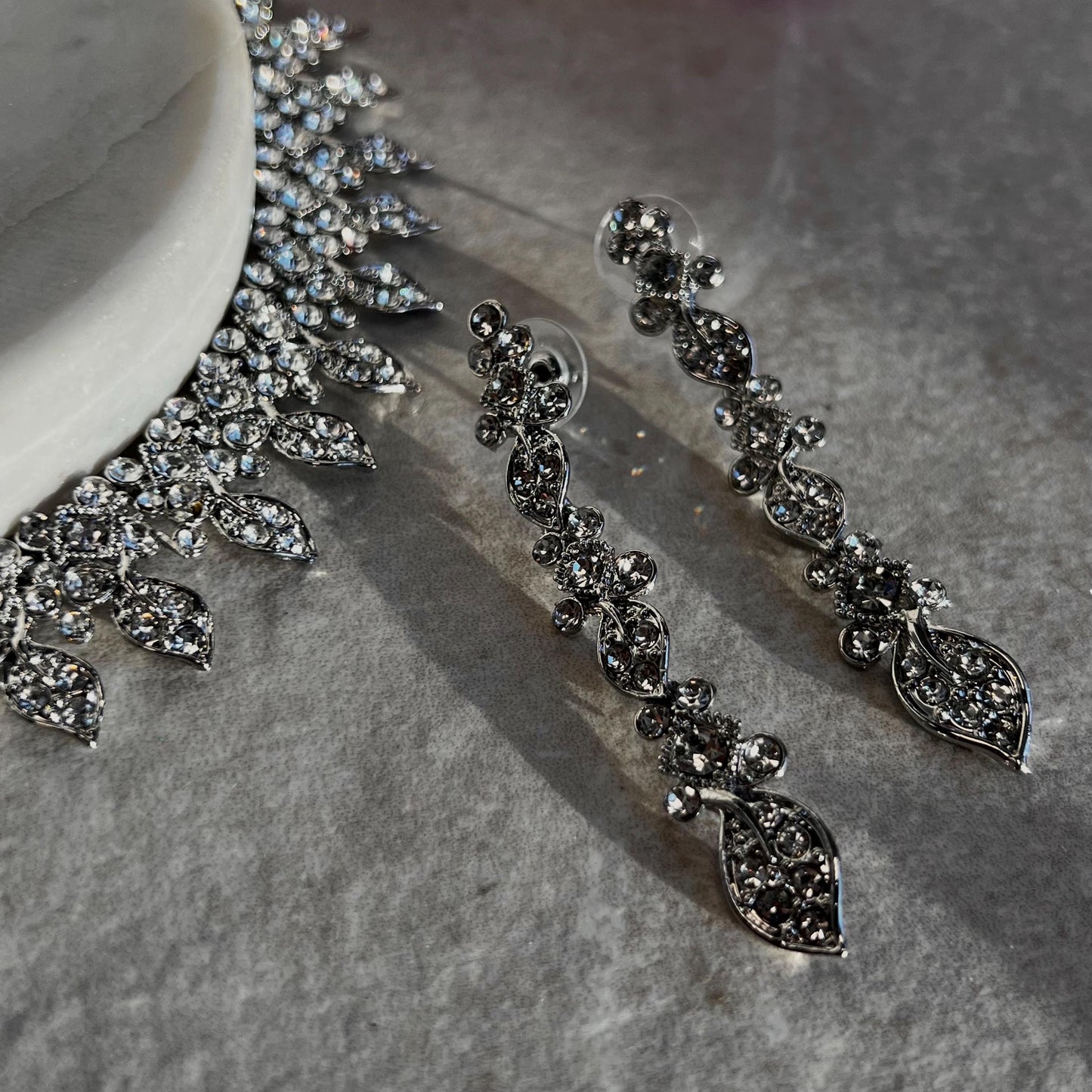 Silver Set/ Elegant Necklace Set Earring/ Tikka/ Indian/ Pakistani/Fashion Jewellery/ Gift for her/Civil/Registry/wedding/Xmas/ Imperfect