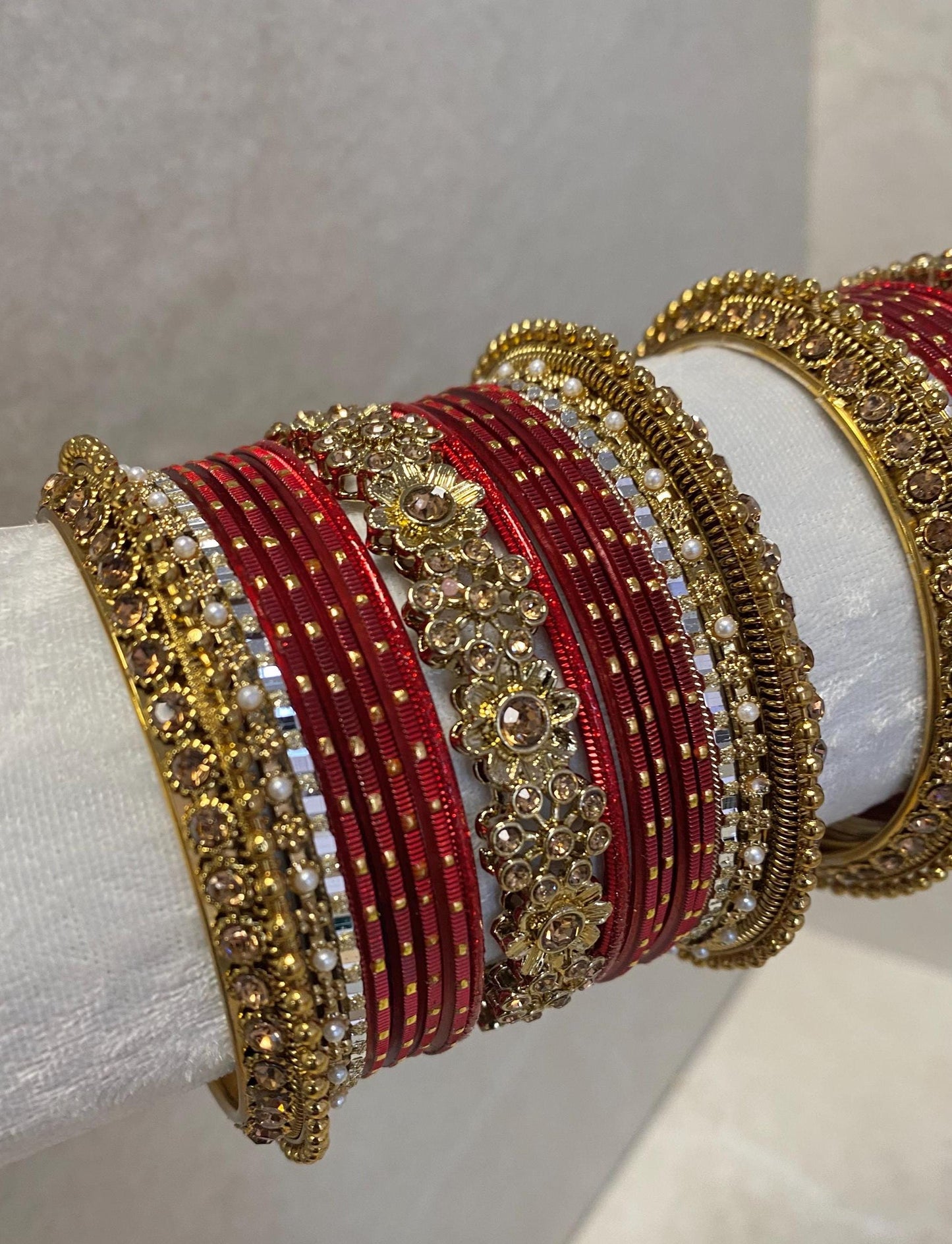 Midi Maroon Bangle Set Both Arms - 2.10 Only/Pakistani/Jewelley/ Fashion Bracelet