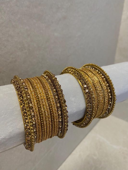 Mini Gold Bangle Set Both Arms - 2.4 Only /Pakistani/Jewellery/ Fashion Bracelet/Gift for Women