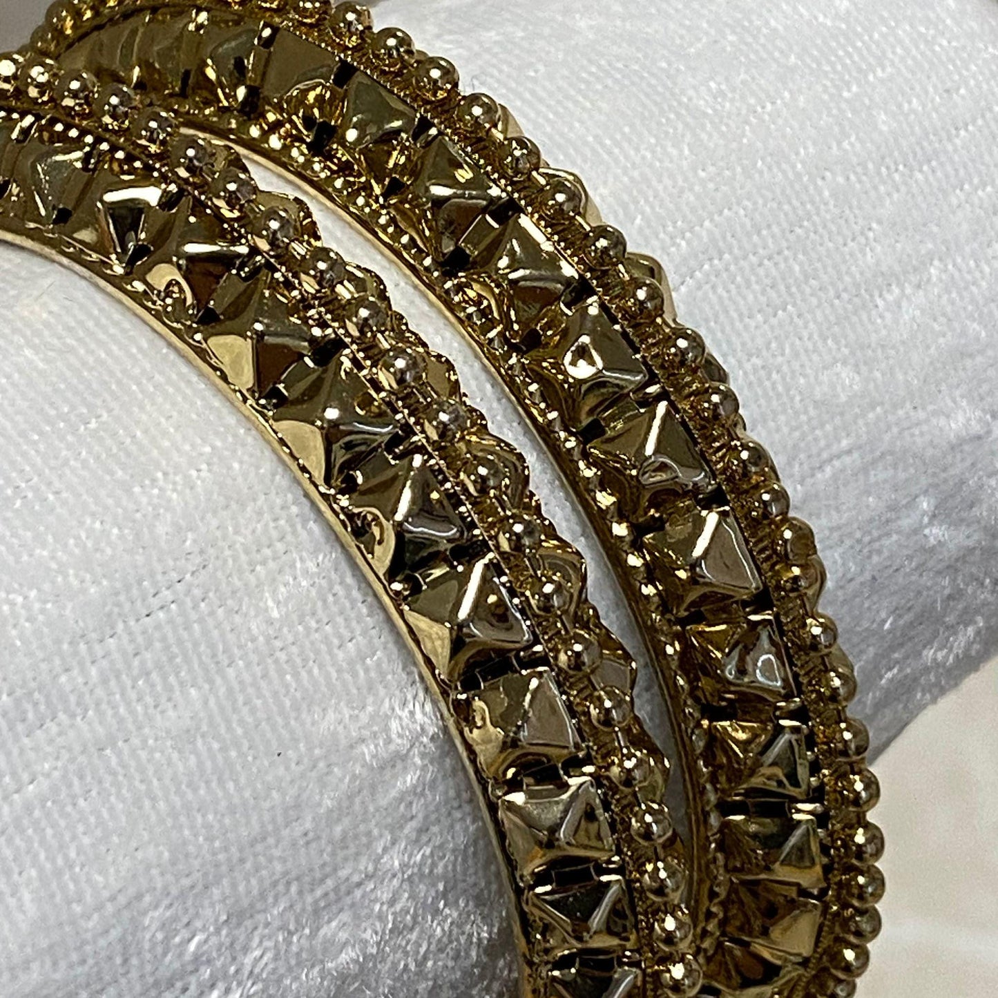 Set of 2 Antique Gold Kada Bangles in 2.6 /Bracelet Bangles/End Bangles/Indian/ Pakistani/Jewelley/ Fashion/Light Weight High Quality Gift