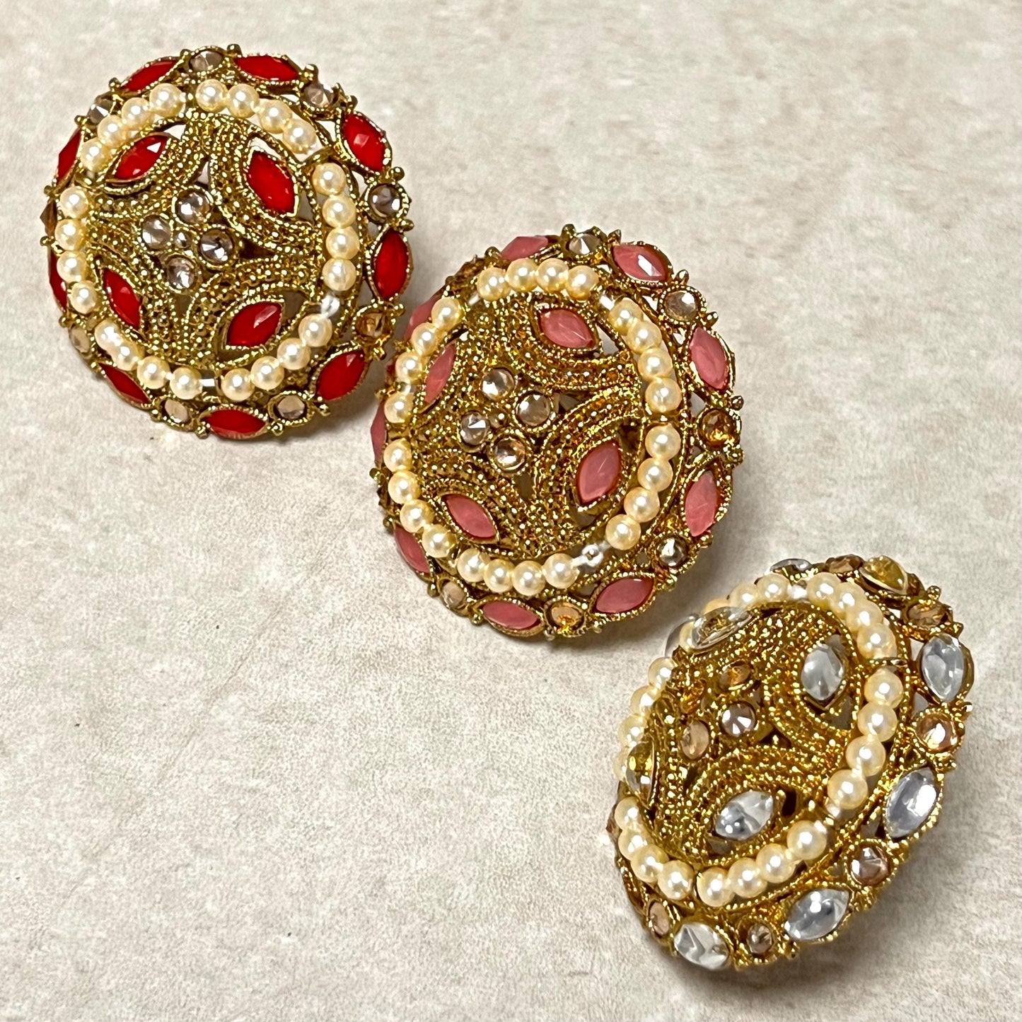 Medium Ring - White/ Fashion Jewellery/ Gift for Women/Indian/Pakistani style/ Slightly Imperfect/ Clearance