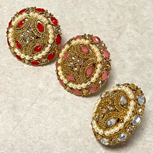 Medium Ring - White/ Fashion Jewellery/ Gift for Women/Indian/Pakistani style/ Slightly Imperfect/ Clearance