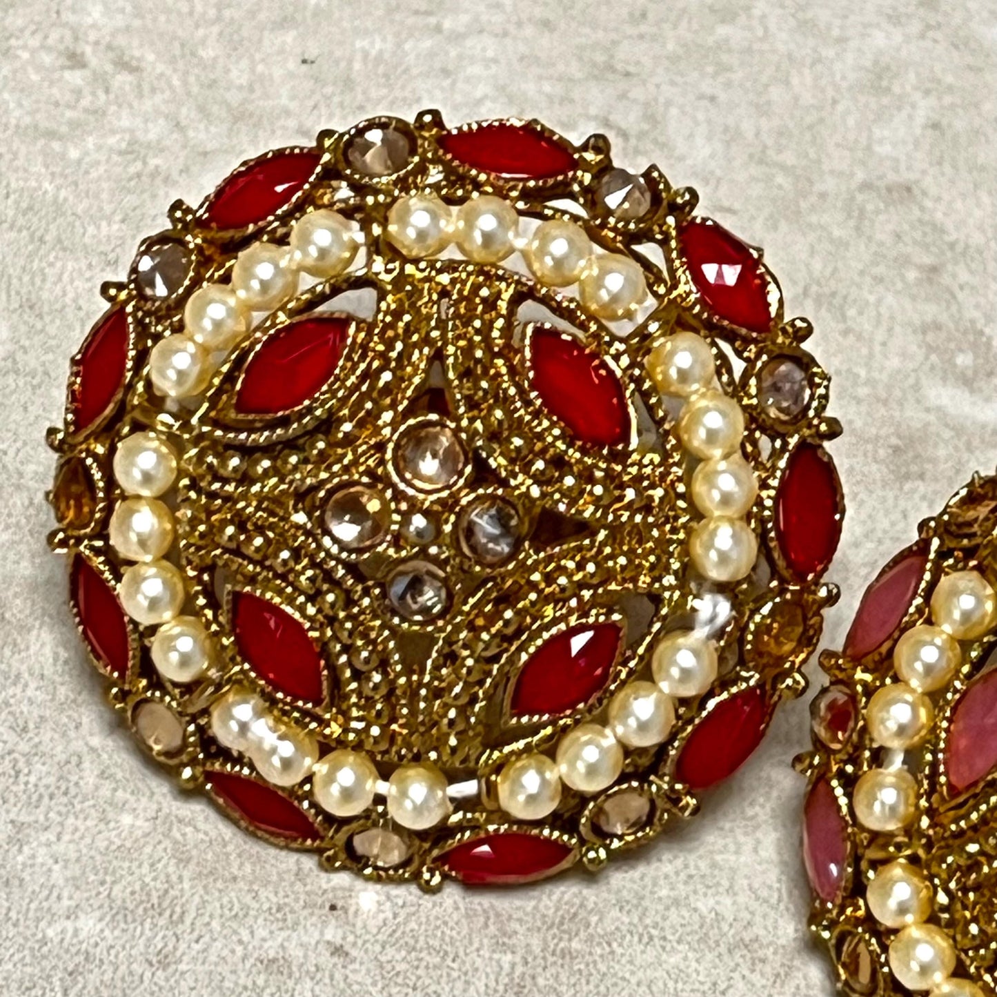 Medium Ring - White/ Fashion Jewellery/ Gift for Women/Indian/Pakistani style/ Slightly Imperfect/ Clearance