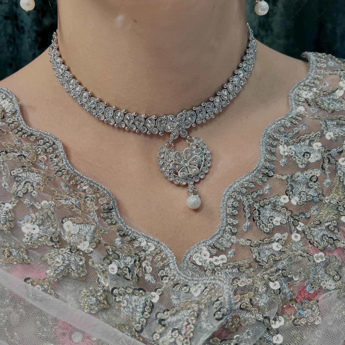 Silver Necklace & Mini Silver Bangle Gift Set Both Arms/Silver Necklace Set/Silver Bangle Set/ Fashion Jewellery/Valentines gifts