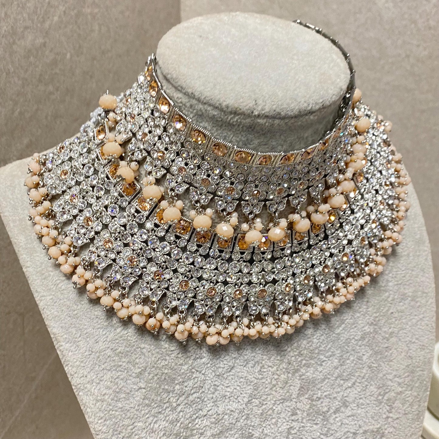 Peach Silver Choker Necklace only / Indian/ Pakistani/Fashion Jewellery/ Gift for Women/ Jewellery