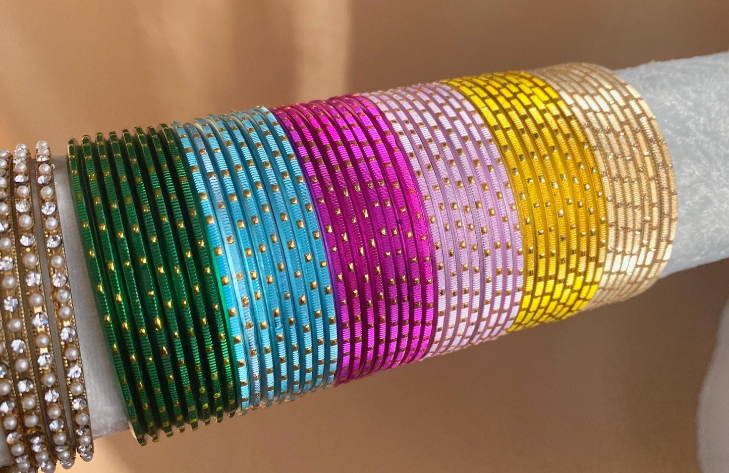Bangle Roll Build Your Bangle Set - Multicolour Jhumka Bangle Collection Set- 2.4/ Mehendi Bangle Collection/Indian/ Pakistani/Jewelley
