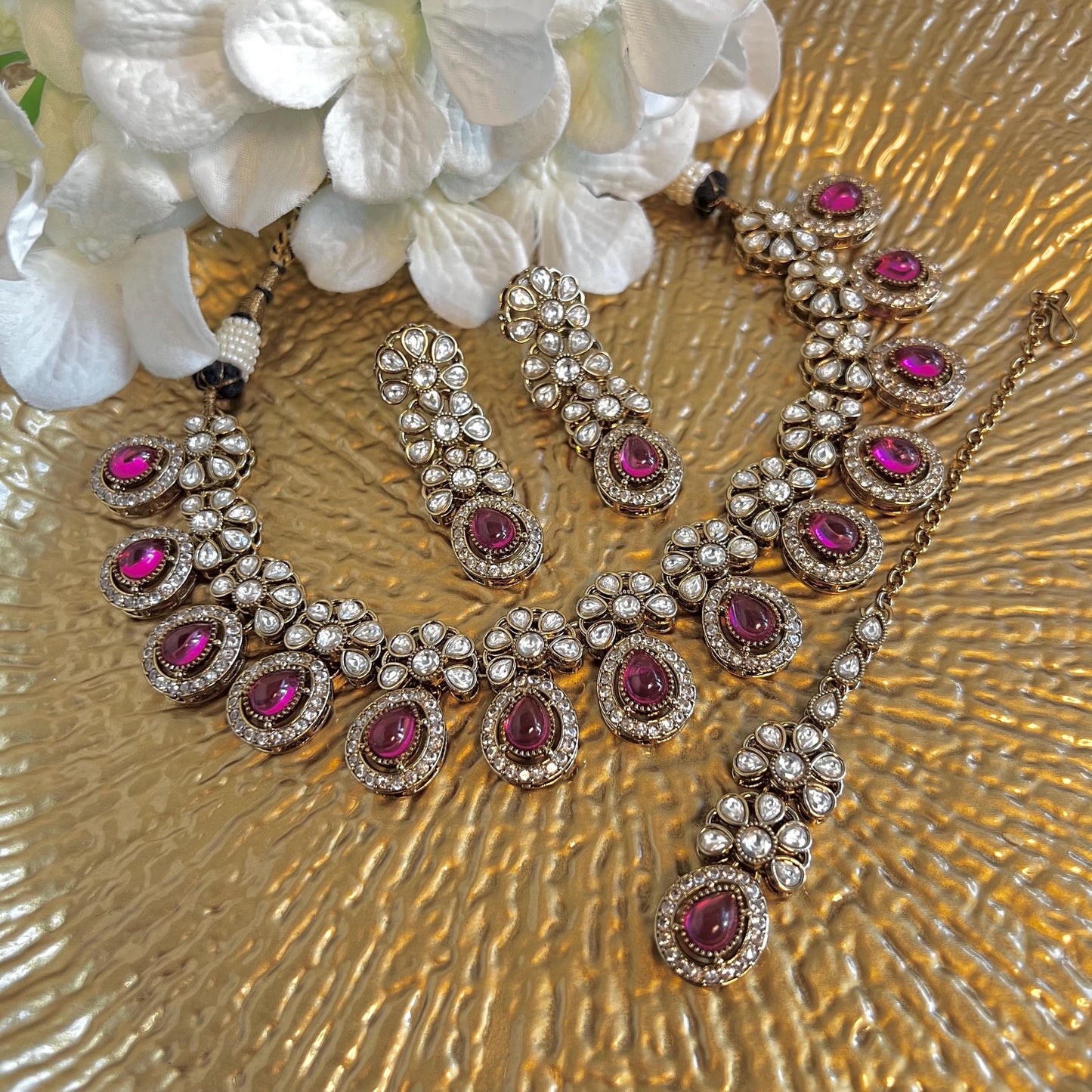 Purple Faux Kundan Choker Set/ Purple Indian Jewellery Set/Unique Style/Indian/ Pakistani/Fashion Jewellery/ Gift for Women