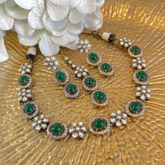 Faux Kundan Choker Set Earring/ Tikka/ Tikli/ Indian/ Pakistani/Fashion Jewellery/ Gift for Women