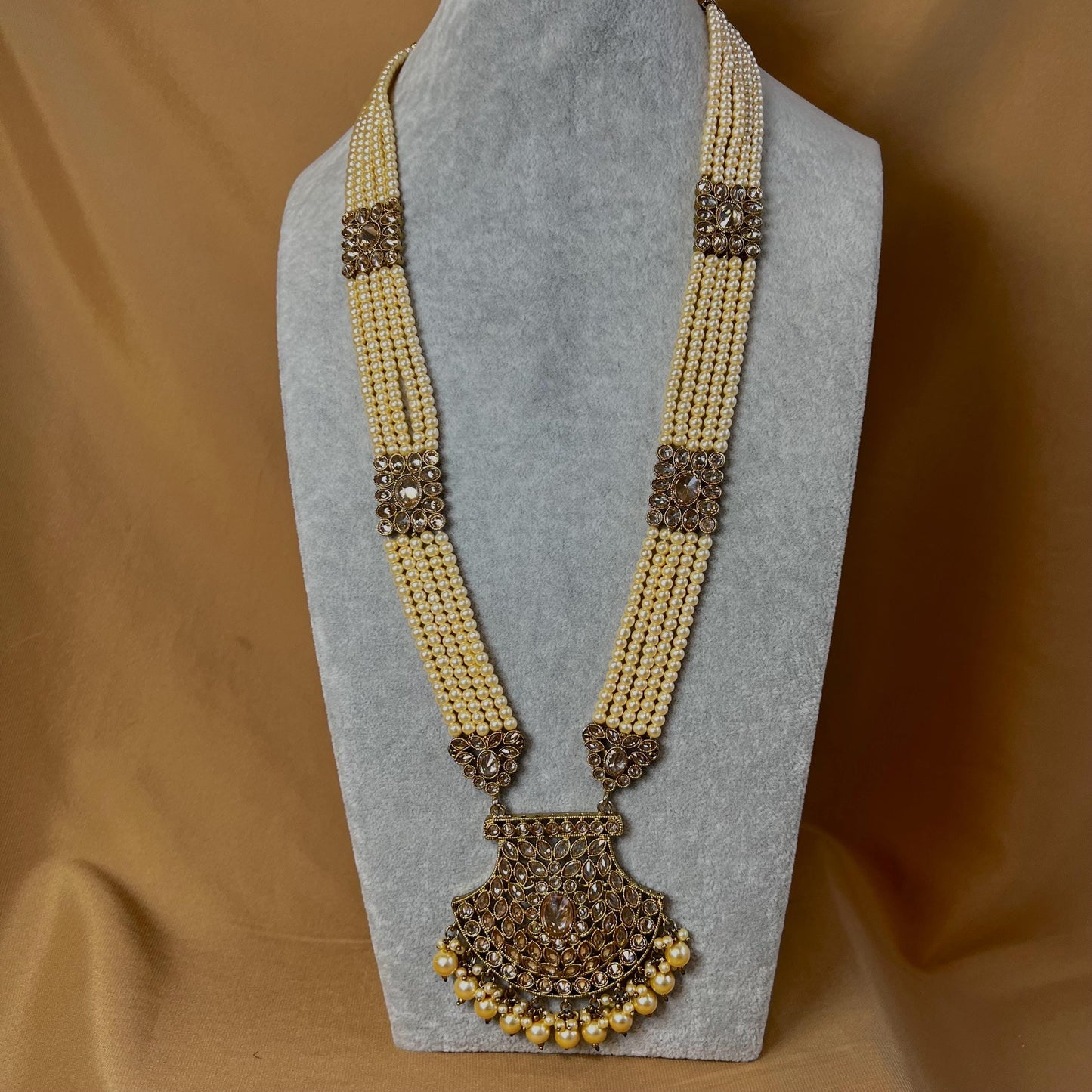 Champagne Long Mala/ Haar/ Long Necklace/ Unique Style/ Indian/ Pakistani/Fashion Jewellery/ Gift for Women