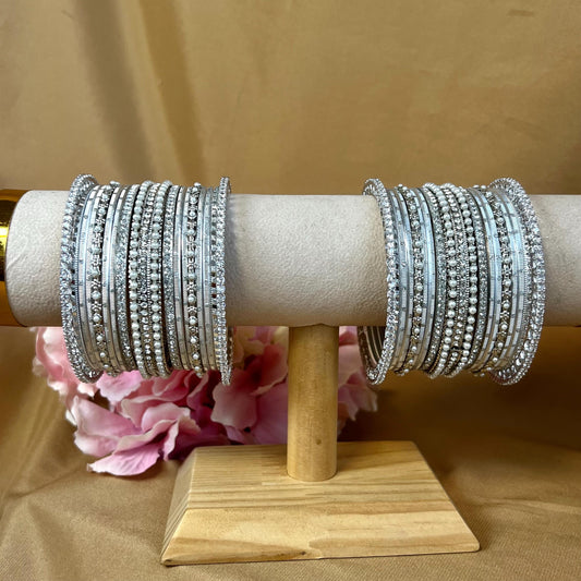 Silver Small Bangle Set/Indian/ Pakistani/Jewelley/ Fashion Bracelet