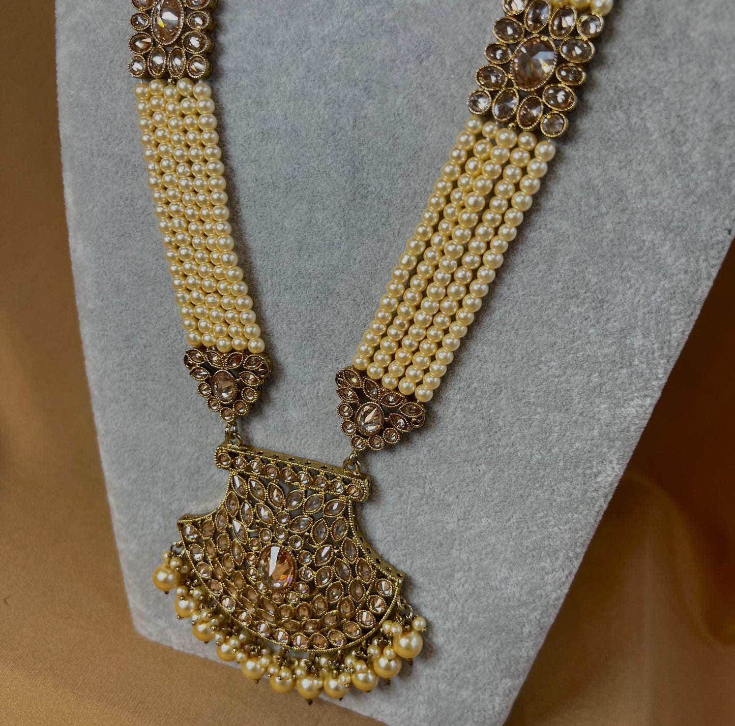 Champagne Long Mala/ Haar/ Long Necklace/ Unique Style/ Indian/ Pakistani/Fashion Jewellery/ Gift for Women