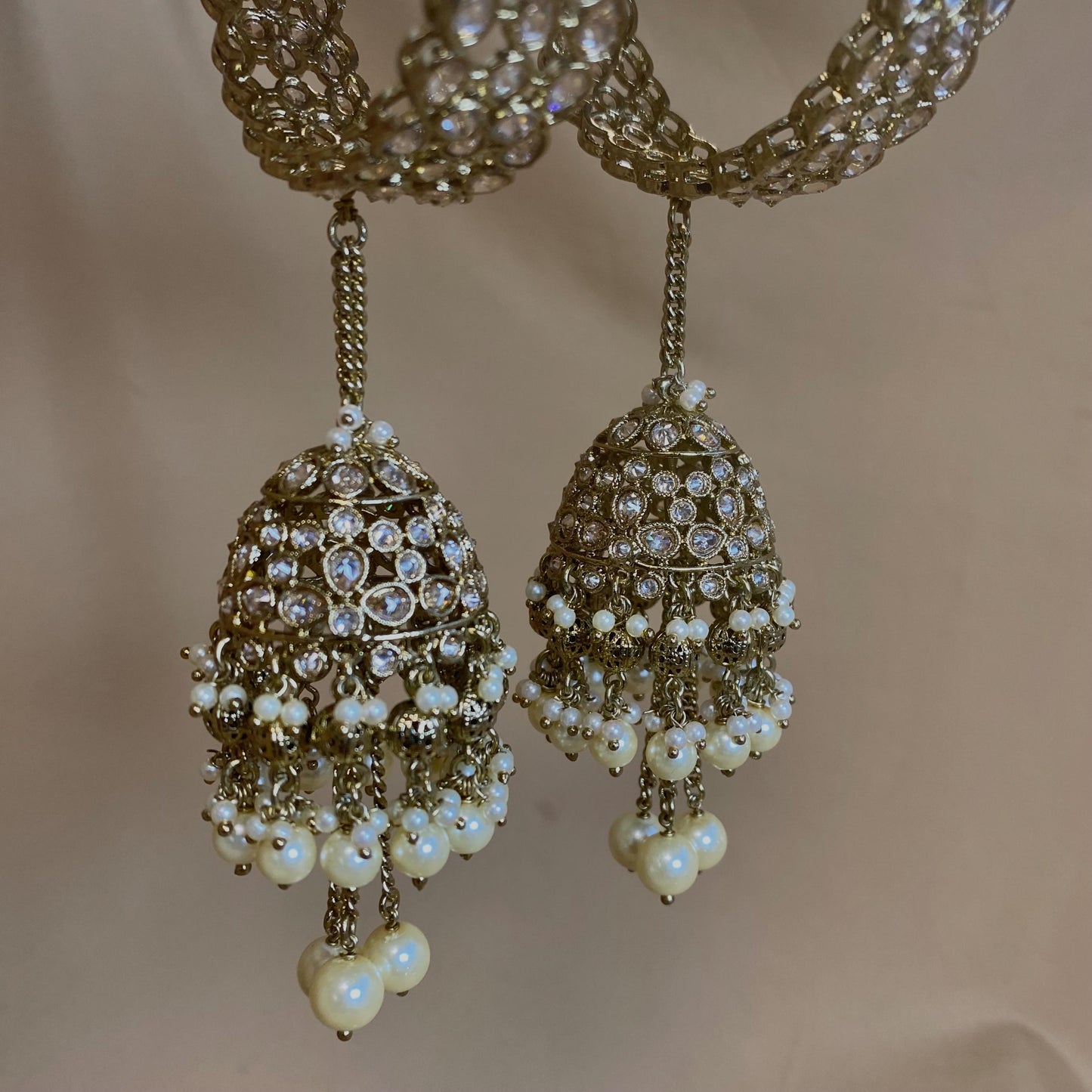 Champagne Antique Gold Pearl Kalreereh- Set of 2 - 2.4 Only/ Bridal Kaleereh/ Bridal Bangles/Antique Gold