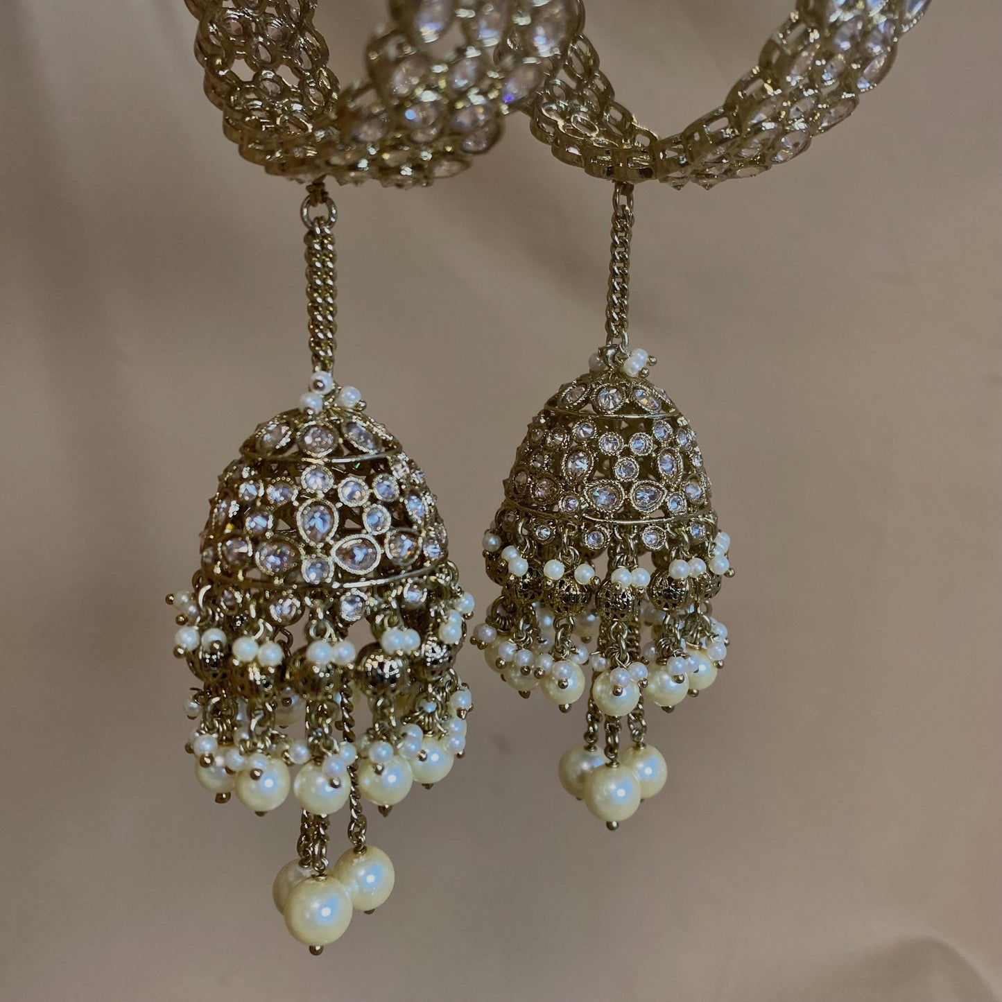 Champagne Antique Gold Pearl Kalreereh- Set of 2 - 2.4 Only/ Bridal Kaleereh/ Bridal Bangles/Antique Gold